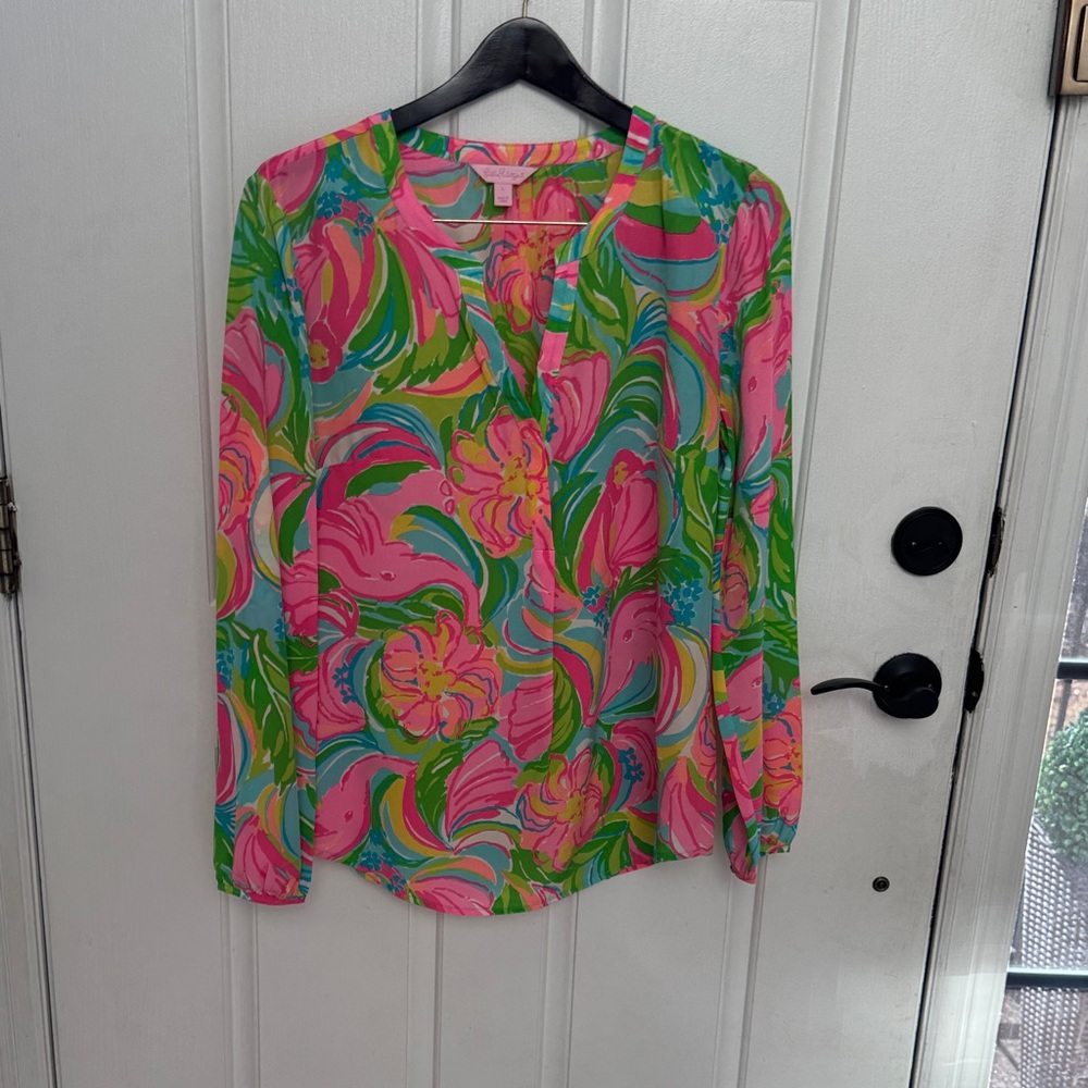 Lilly Pulitzer silk Elsa top